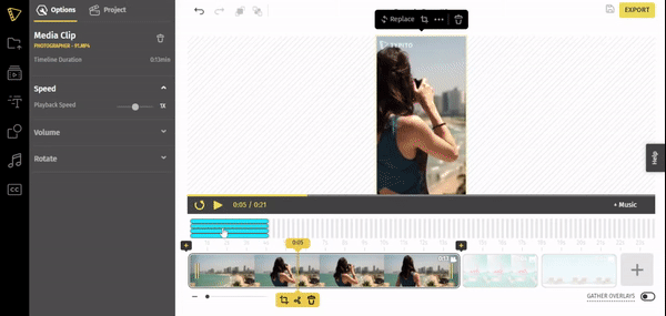 How to make a collage with music- trim a video clip for your collage