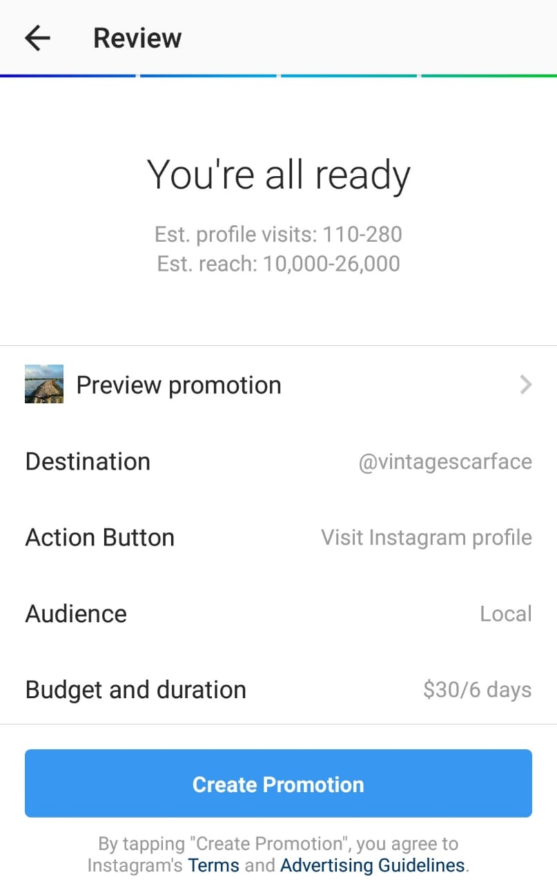 Instagram ad creation 